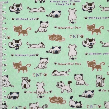 Деко коттон Cat бирюзовая светлая, ш.150 (20406.006)