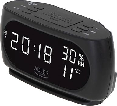 Настільний годинник-будильник Adler AD 1186 Black (5903887805636)