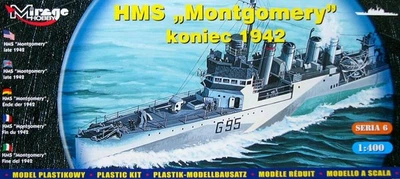 Сборная модель 1/400 корабля British Destroyer HMS Montgomery (late 1942) Mirage-Hobby 40607