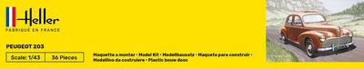 Сборная модель 1/43 автомобиль Peugeot 203 - Стартовый набор Heller 56160