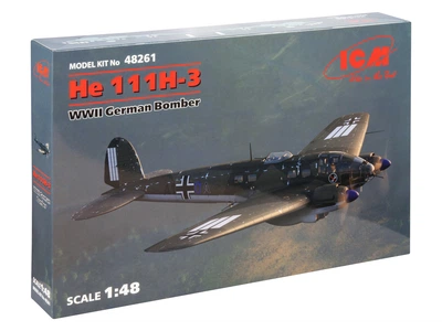 Сборная модель ICM He 111H-3, Немецкий бомбардировщик 2 Мировой Войны 48261