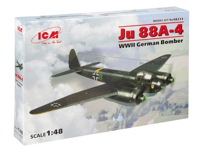 Сборная модель ICM Ju 88A-4, Немецкий бомбардировщик 2 Мировой войны 48233