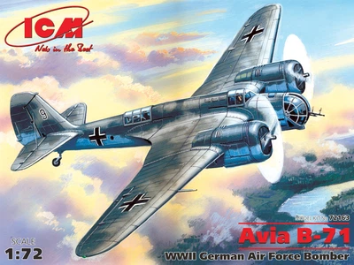 Збірна модель 1/72 літак Avia B-71, бомбардувальник ВПС Німеччини 2 Світової війни ICM 72163