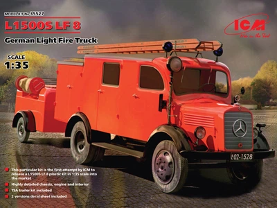 Сборная модель ICM L1500S LF 8, немецкий легкий пожарный автомобиль 2 Мировой войны 35527