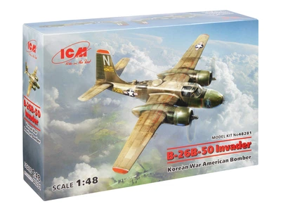 Сборная модель ICM B-26B-50 Invader, Американский бомбардировщик войны в Корее 48281