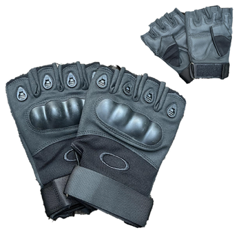Перчатки с открытыми пальцами и косточками черные размер XL
