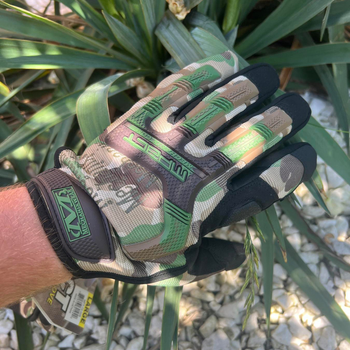 Плотные перчатки Mechanix M-pact с резиновыми накладками и технологией сенсорного экрана мультикам размер XL