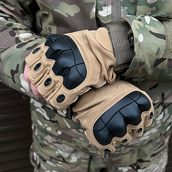 Плотные беспалые Перчатки Oakley Pro с защитными накладками койот размер L