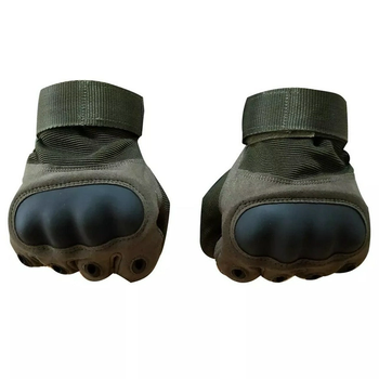 Плотные сенсорные перчатки с антискользкими вставками и защитными накладками олива размер XL