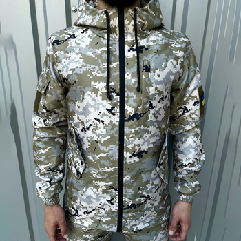 Легкая Мужская Куртка светлый пиксель / Удлиненная Ветровка размер 2XL