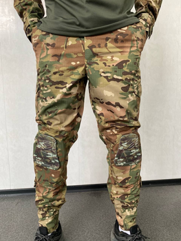 Літні штани військові мультикам із наколінниками ріп-стоп M