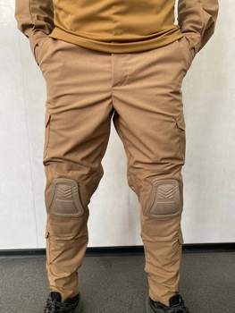 Військові штани з наколінниками ріп-стоп койот M