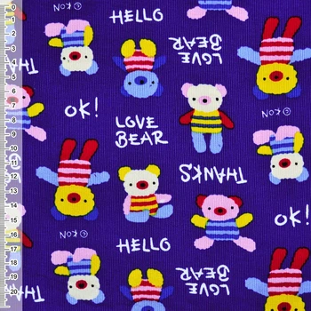 Микровельвет синий с мишками LOVE BEAR ш.110 (10724.058)