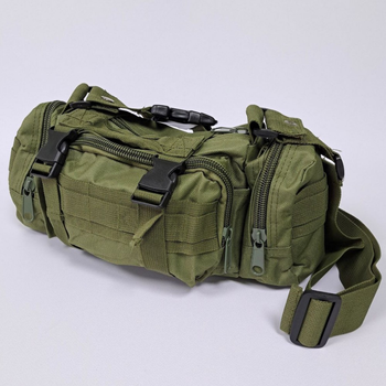 Міцна тактична сумка через плече чоловіча жіноча сумка військова через плече Олива TACTICAL PRO (ZK-12)