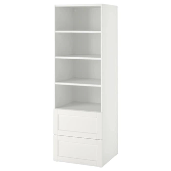 Стелаж з 2 ящиками ІКЕА SMASTAD / PLATSA 60х57х181 см білий (s79483298)