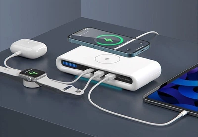 Бездротова зарядна станція з USB розʼємами та RGB підсвіткою