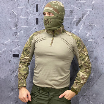 Чоловічий щільний Убакс Soldier із ластівками під пахвами / Міцна Сорочка ріп-стоп Duratex камуфляж розмір XL