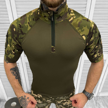 Чоловічий Убакс Logos з короткими рукавами та кишенями / Міцна статутна Сорочка мультикам розмір XL