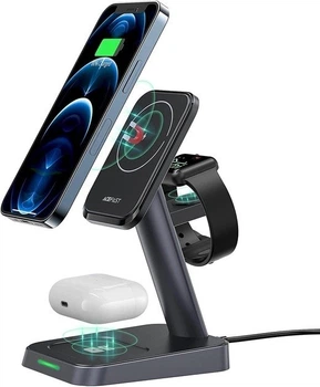Зарядное устройство Acefast 3в1 Magnetic Wireless Charging Stand MagSafe|20W Max|для iPhone 12-13/Apple Watch/AirPods