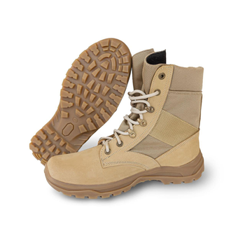 Мужские зимние Ботинки на шнуровке из натуральной кожи / Высокие Берцы с утеплителем Slimtex койот размер 44