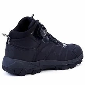 Мужские крепкие Ботинки "Ciclop" с автошнуровкой и толстой рифленой подошвой / Кожаные Берцы черные размер 39