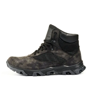 Мужские Ботинки кожаные до - 2 °C камуфляж серо-черный размер 45