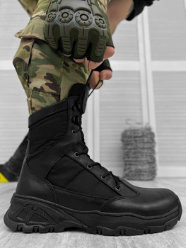 Летние Мужские Ботинки из натуральной кожи черные Легкие Бережки на резиновой подошве размер 40