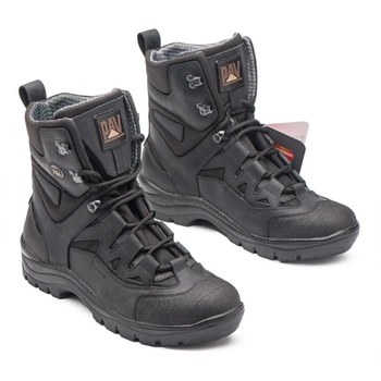 Универсальные кожаные Берцы с мембраной / Демисезонные Ботинки на двухкомпонентной подошве черные размер 35