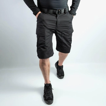 Мужские крепкие Шорты S.Archon с накладными карманами рип-стоп черные размер 3XL