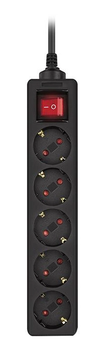 Мережевий фільтр-подовжувач Real-El RS Protect M 5 м Black (EL122300030)