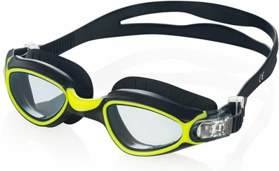Очки для плавания Aqua Speed черные желтые унисекс с силиконовой прокладкой для бассейна и открытой воды