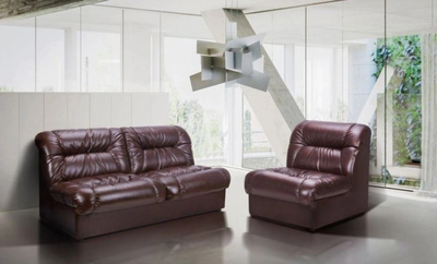 Диван Vizyt Модульна двійка + одиниця 87 x 225 x 85H см Натуральна Шкіра Lux Італія Коричневий
