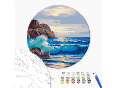 Картина за номерами кругла Ранок на морі, Brushme (40 см), RC00049L