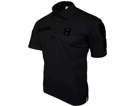 Футболка поло тактическая мужская черная футболка ПОЛО POLO полиция для мвд размер 66