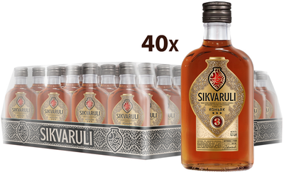 Упаковка коньяка Sikvaruli 3 года выдержки 0.2 л 40% x 40 шт (4820189294085)