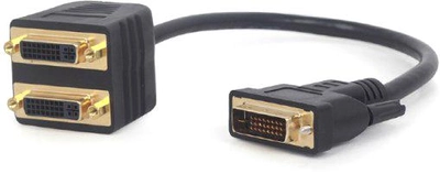 Розгалужувач Cablexpert DVI сигналу на 2 порти DVI 0.3 м Black (A-DVI-2DVI-01)