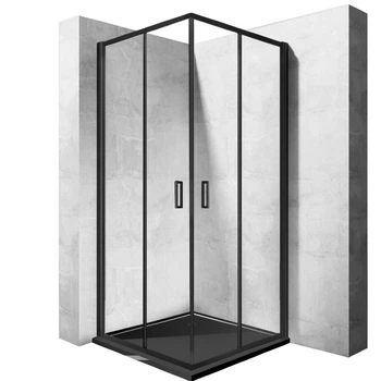 Душевая кабина Rea Punto 90x90 black безопасное стекло, прозрачное (REA-K4801)
