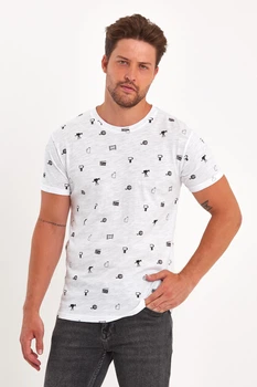 Футболка с принтом Trend Collection 2610 Белый + камера 3XL