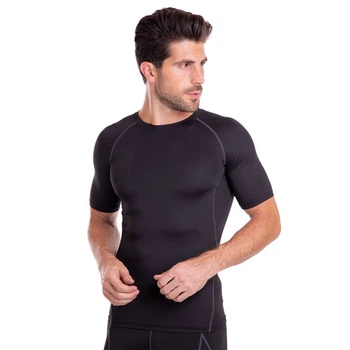 Футболка компрессионная мужская Zelart Lidong Heroe 1103 размер XL (48-50) Black-Grey