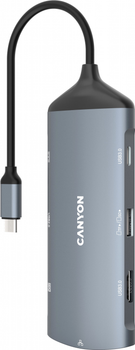 USB-хаб Canyon 8 port USB-C Hub DS-15 Grey (CNS-TDS15)