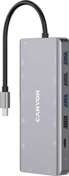 USB-хаб Canyon 13 port USB-C Hub DS-12 Grey (CNS-TDS12)