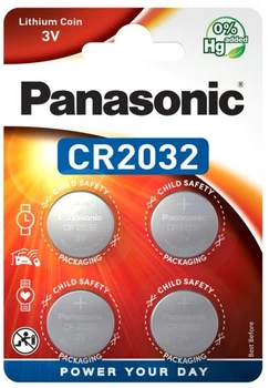Батарейки Panasonic літієві CR2032 блістер, 4 шт