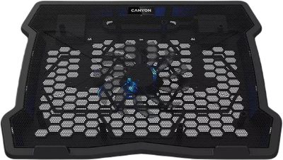 Podkładka chłodząca do laptopa Canyon NS02 1Fan 2USB LED Czarna (CNE-HNS02)