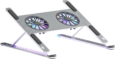 Підставка для ноутбука XoKo NST-101 Aluminium з активним охолодженням Silver (XK-NST-101-SL)