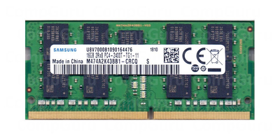 Ноутбучна оперативна пам'ять Samsung DDR4 16GB 2400MHz SO-DIMM 2Rx8 PC4-2400T (M474A2K43BB1-CRCQ)