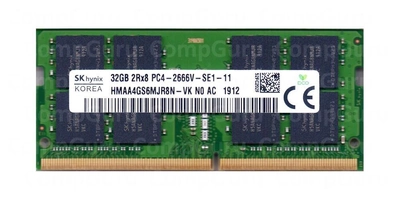 Ноутбучная оперативная память Hynix DDR4 32GB 2666MHz SO-DIMM 2Rx8 PC4-2666V (HMAA4GS6MJR8N-VK)