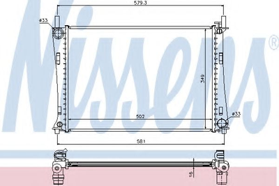 Радіатор охолодження FORD FIESTA 01- / FUSION 02- вир-во Nissens Nissens (62028A)