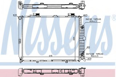 Радиатор охлаждения MERCEDES E-CLASS W 210 95- пр-во Nissens Nissens (62689A)