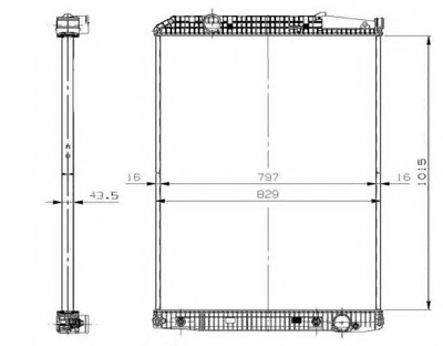 Радиатор охлаждения MB ACTROS >1996 829*1015*48MM пр-во NRF NRF (509578)