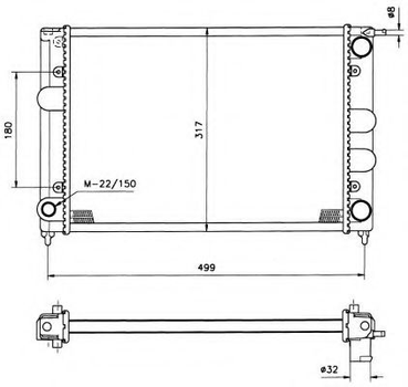 Радиатор охлаждения двигателя VW Corrado 88- пр-во NRF NRF (529505)